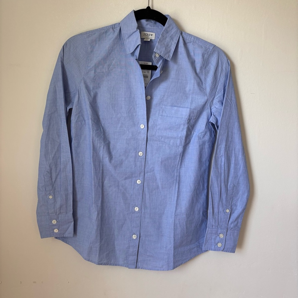 J.Crew Factory Womens XXS Signature Fit Button Up Shirt End On End Cotton Resort